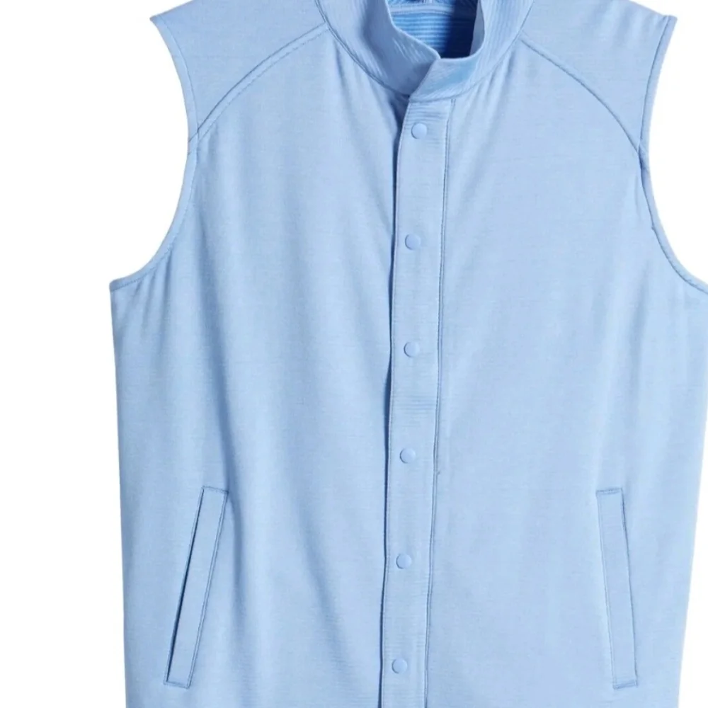 PETER MILLER BLUE ZIP SNAP Front Sleeveless VEST New MEN XL $145 MS24EK47 Pocket - Picture 3 of 10